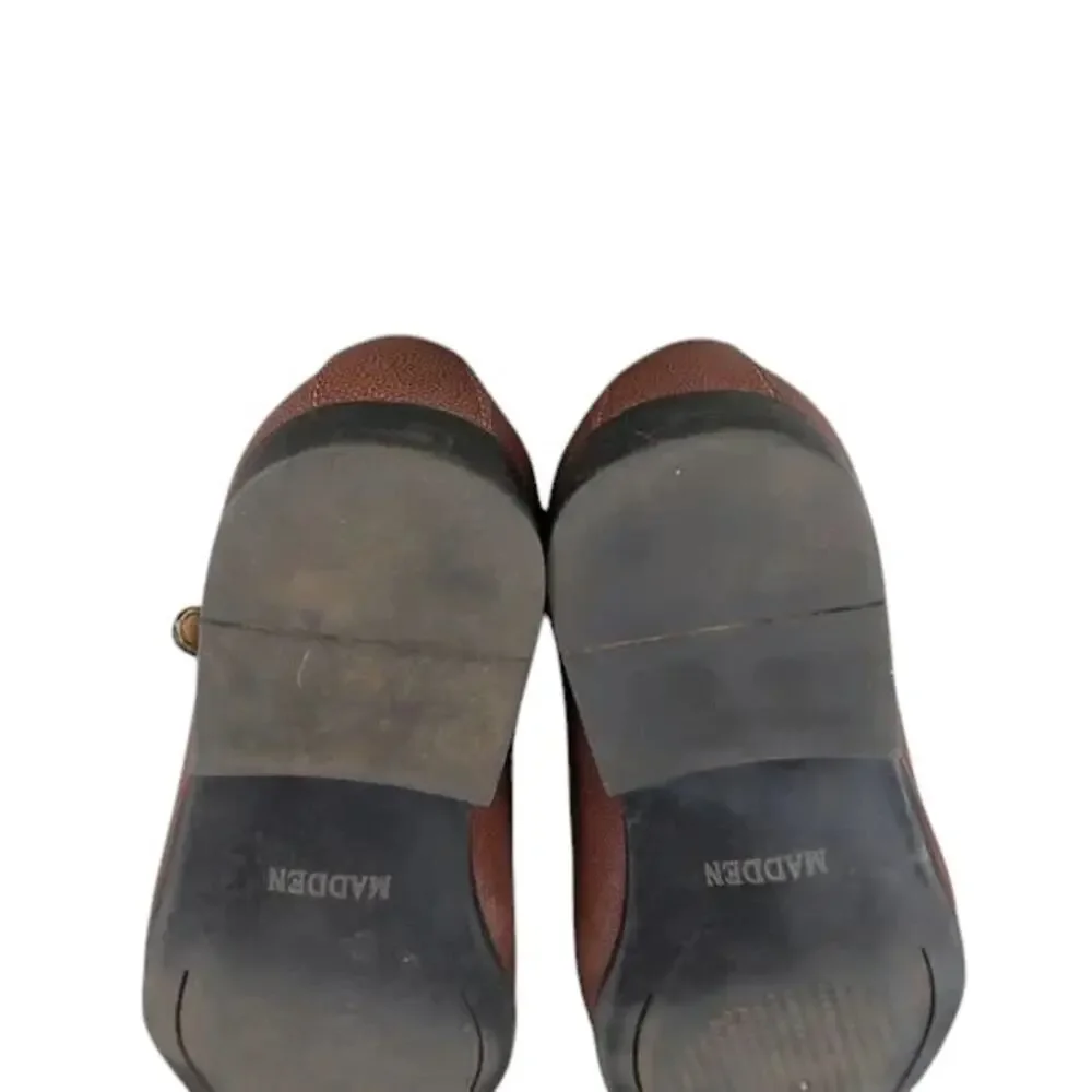 Madden Shoe Men 8.5 Oxford Double Monk Strap Buckle Cap Toe Classic Formal Brown